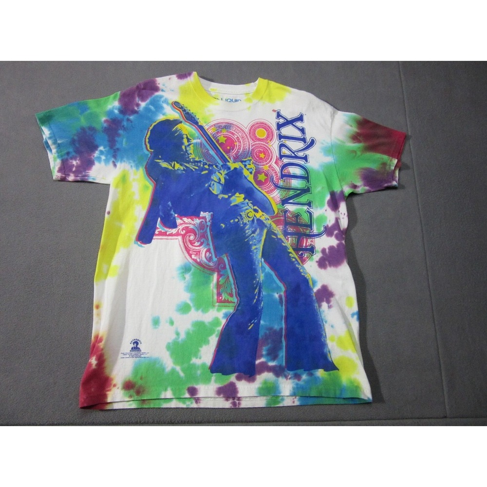 Liquid Blue Jimi Hendrix Shirt Mens Large White Multicolor Dye Electric Ladyland